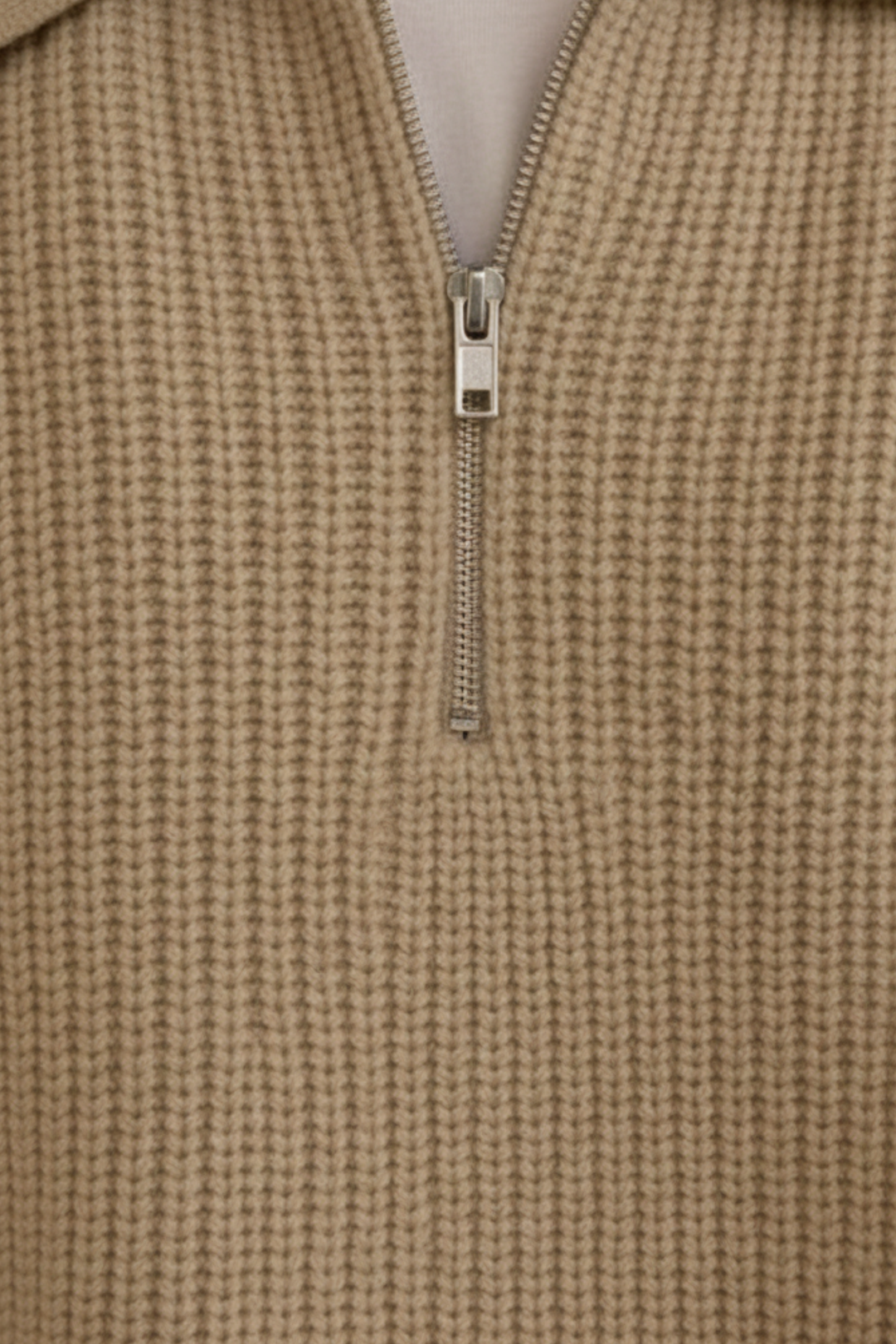Pull polo à demi-fermeture éclair pour homme en tricot
