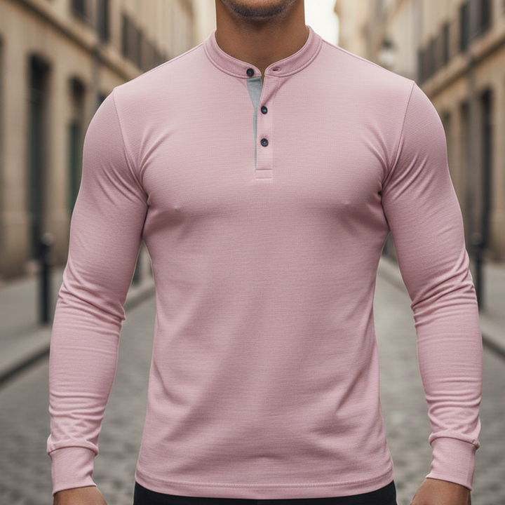Camisa Polo de Manga Larga para Hombre Ajuste Atlético Ligera
