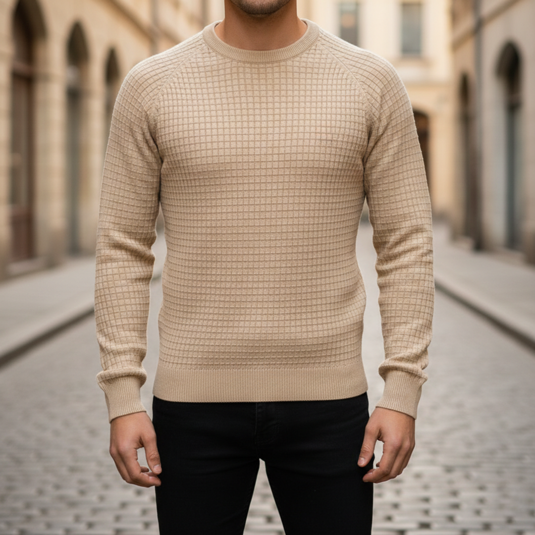 Pull à col rond pour homme à manches longues