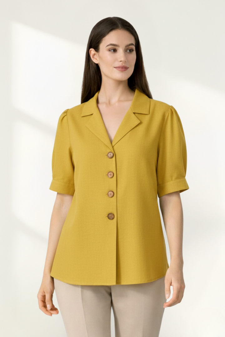 Chemisier pour femme à manches courtes avec boutons sur le devant