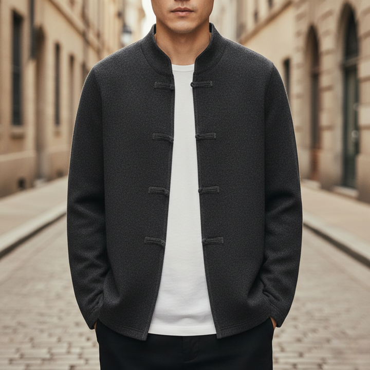 Cashmere Cardigan Stand Collar Button Men