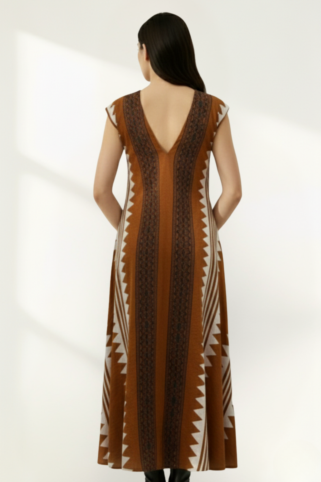 Robe longue imprimée bohème pour femme