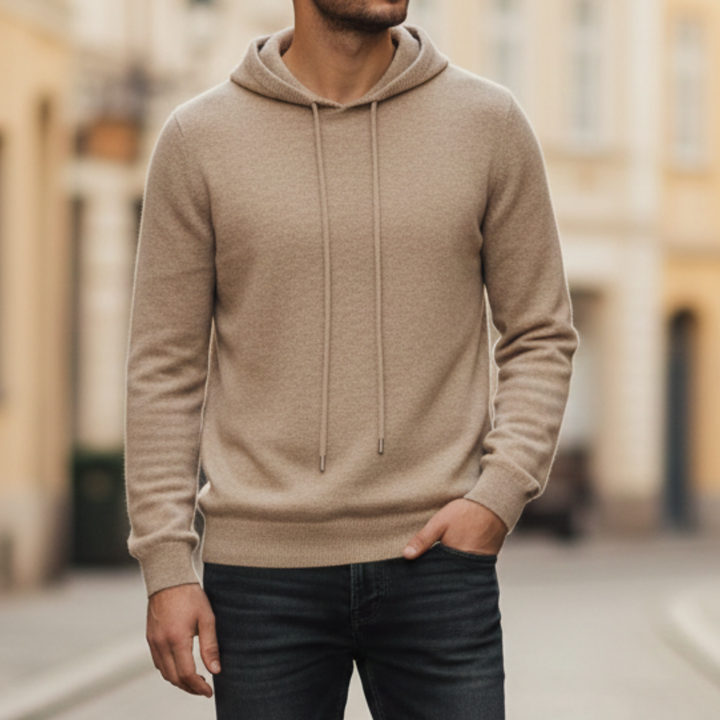 Hoodie Pullover Knit Long Sleeve Drawstring Men