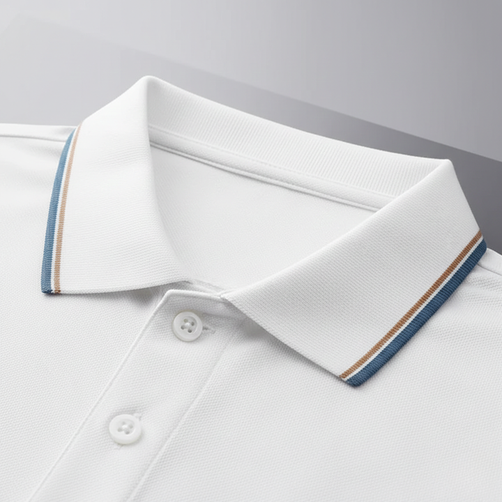 Polo en soie à manches courtes avec col pour homme