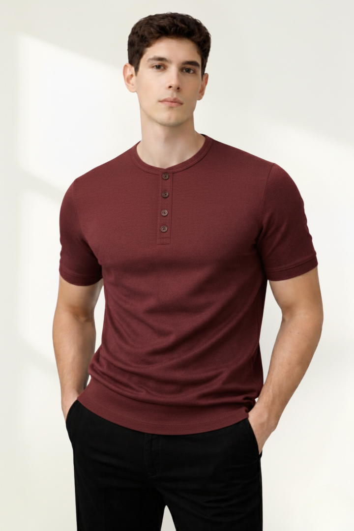 T-shirt Henley pour homme