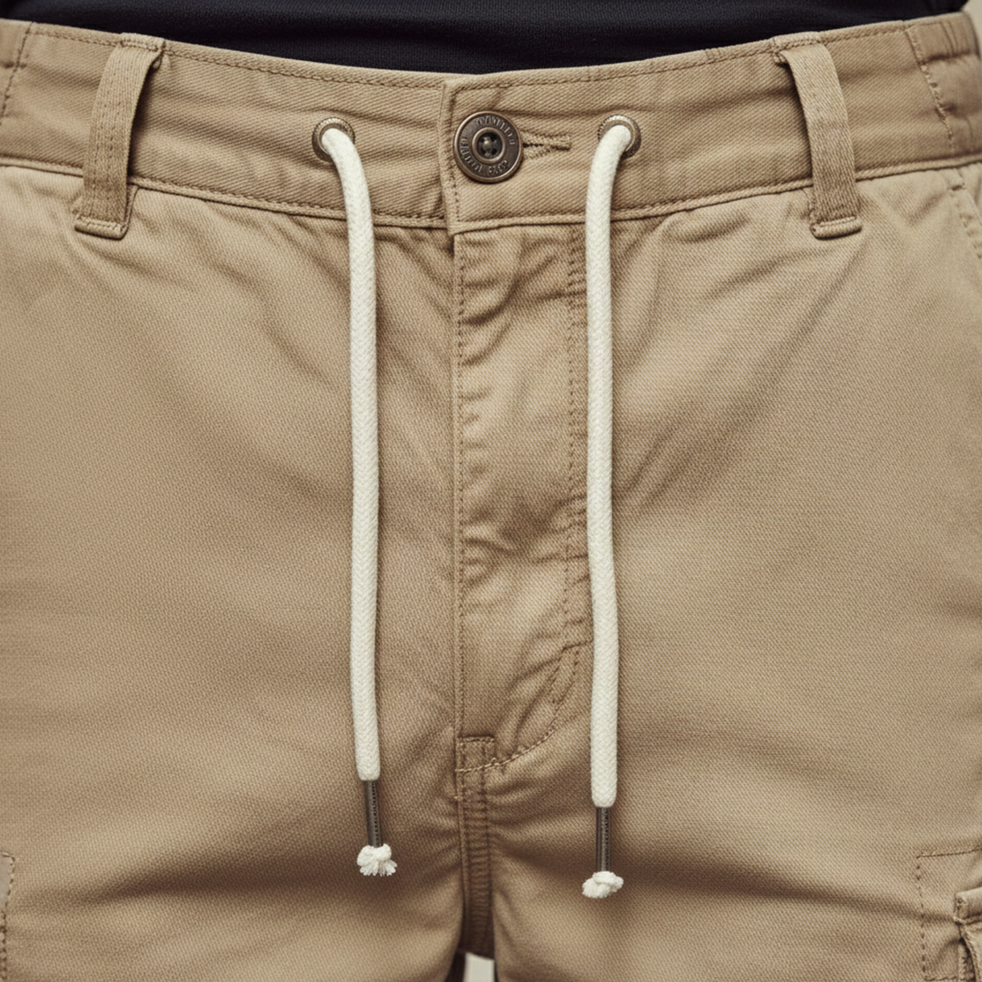 Shorts cargo pour homme Poche utilitaire Cordon de serrage Coupe décontractée
