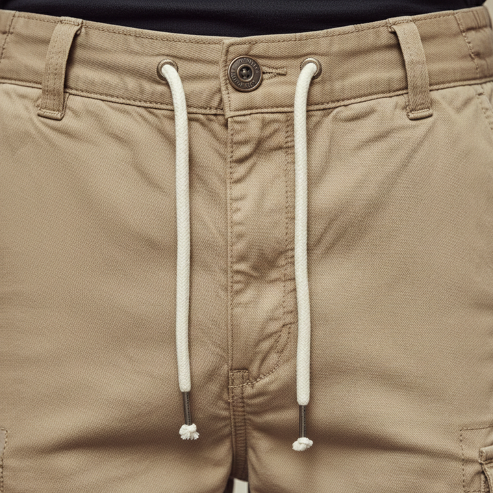 Shorts cargo pour homme Poche utilitaire Cordon de serrage Coupe décontractée
