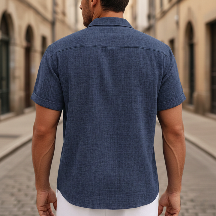 Camisa de Hombre con Manga Corta y Botones en el Frente