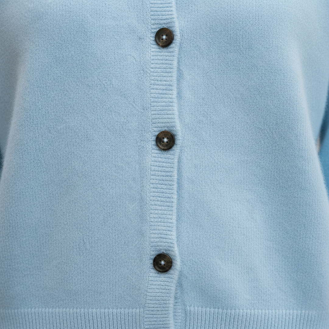 Cárdigan de Cachemira para Mujeres con Botones en la Parte Frontal, de Punto y de Manga Larga