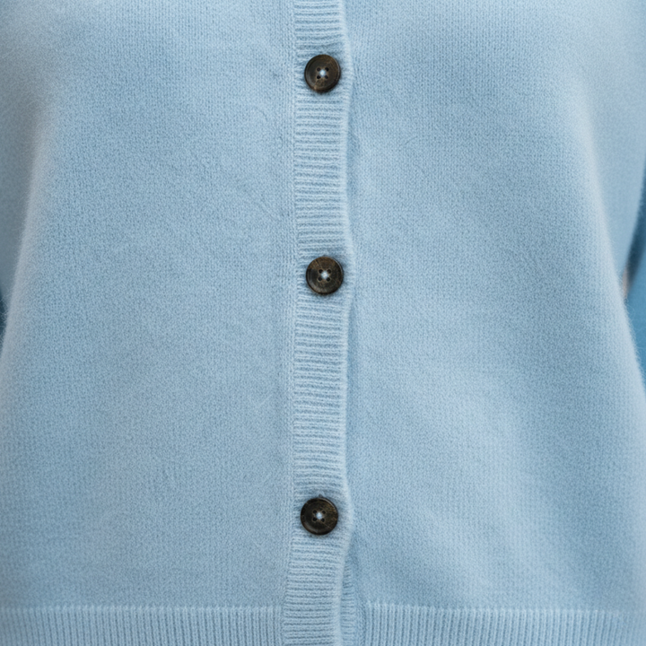 Cárdigan de Cachemira para Mujeres con Botones en la Parte Frontal, de Punto y de Manga Larga