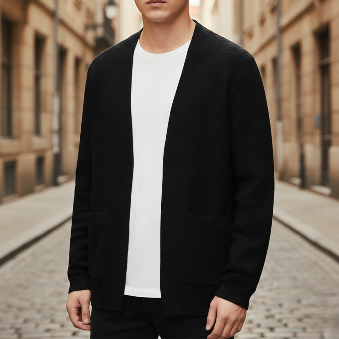 Cardigan pour homme à ouverture avant en tricot