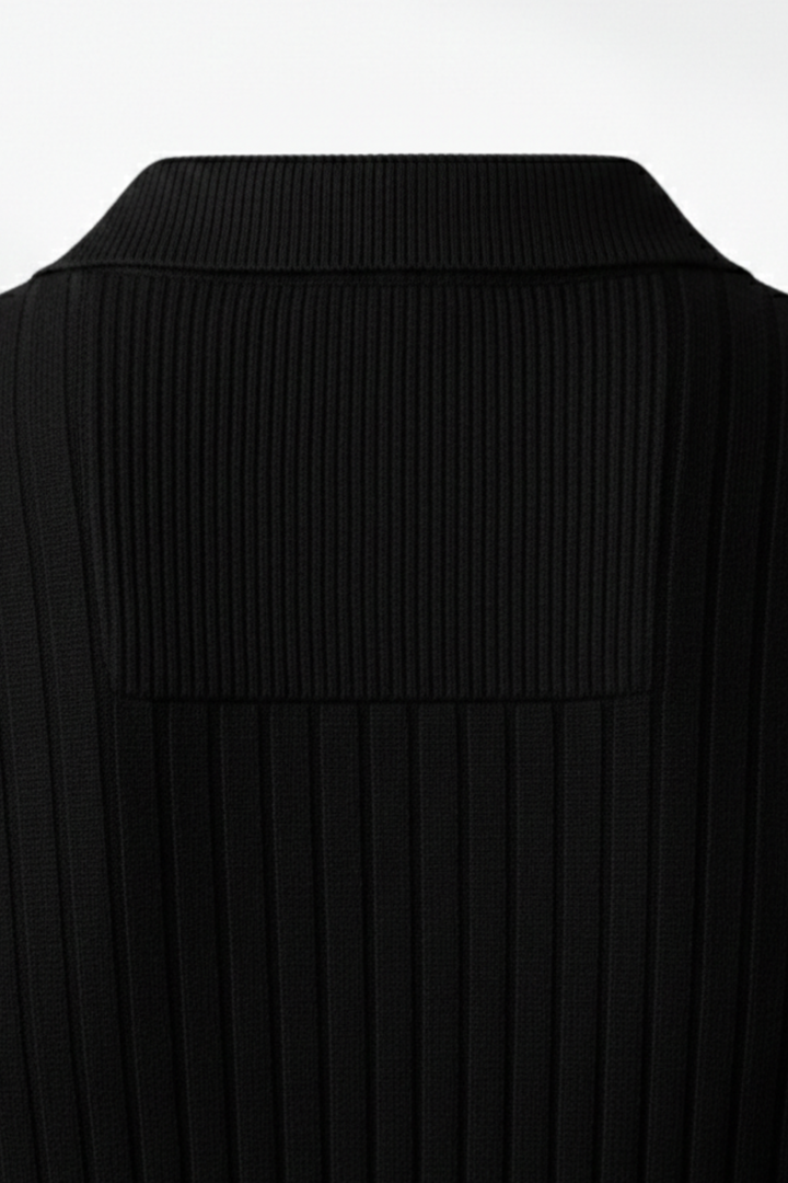 Suéter de polo de punto acanalado para hombres