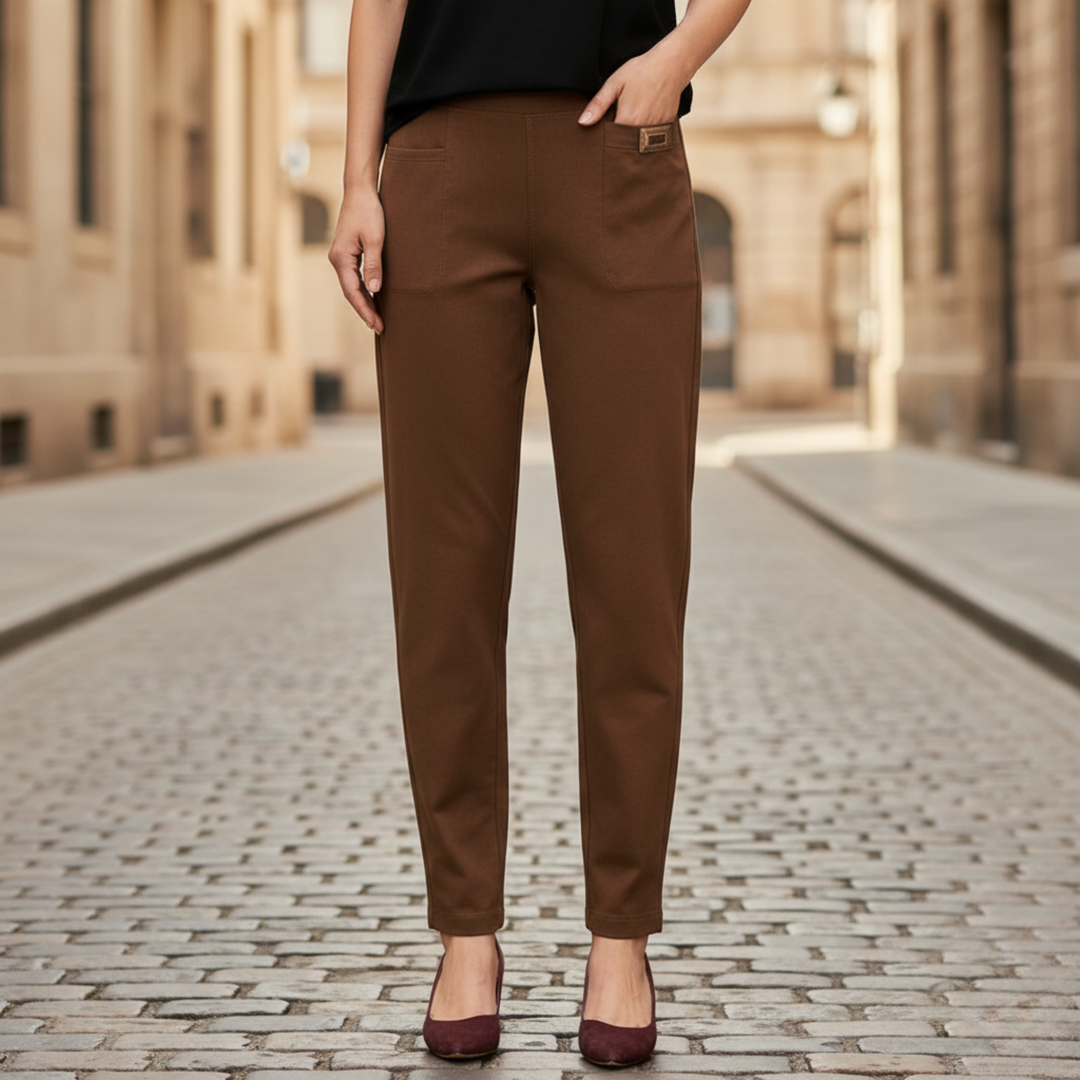 Pantalon droit longueur totale pour femme