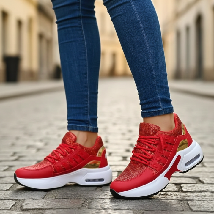 Chaussures orthopédiques à lacets semelle amortissante pour femmes