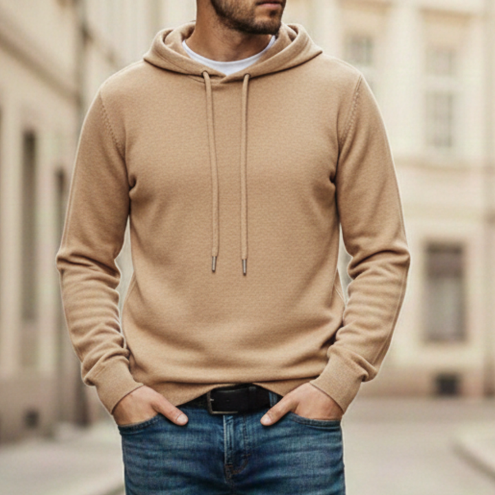 Hoodie Pullover Knit Long Sleeve Drawstring Men