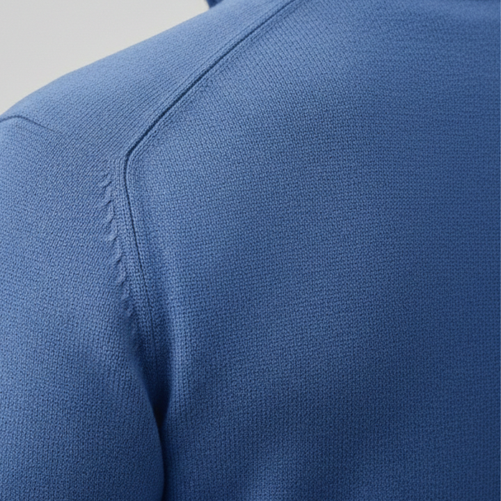 Pull tricoté pour homme à demi-fermeture éclair