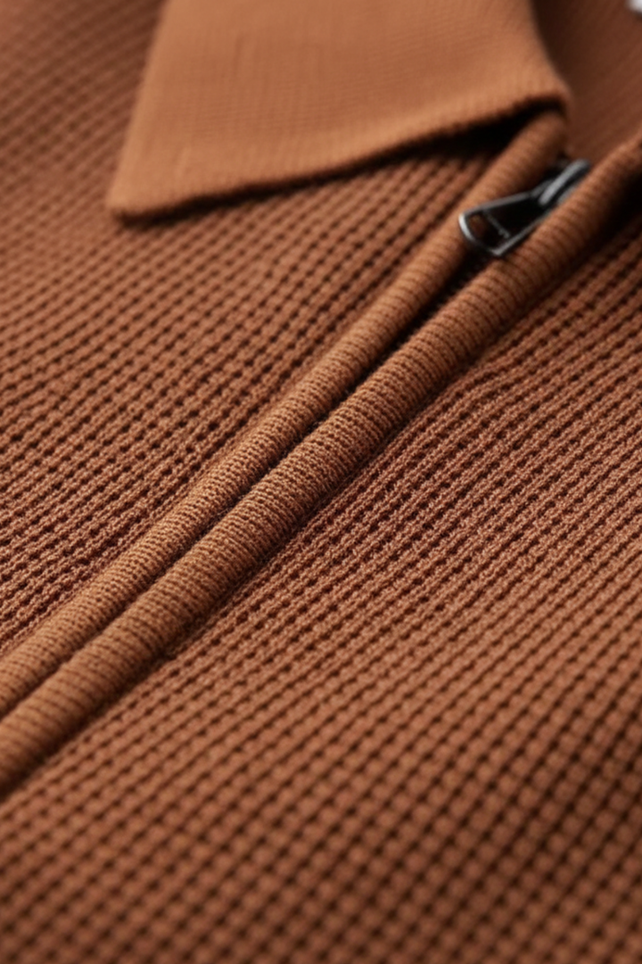 Suéter de polo de media cremallera para hombre