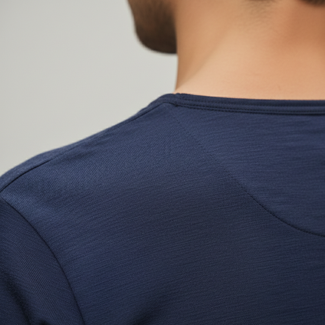 Camiseta de Cuello en V de Manga Corta para Hombre Casual