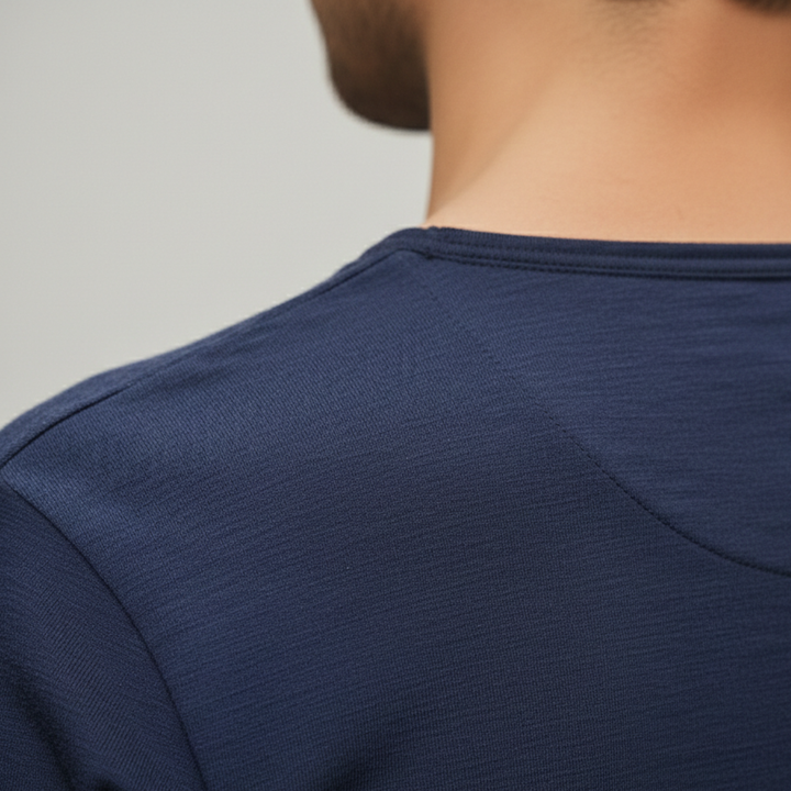 Camiseta de Cuello en V de Manga Corta para Hombre Casual