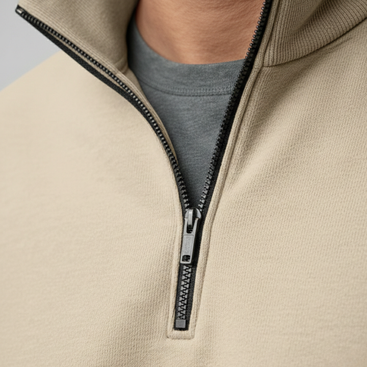 Sweat-shirt à demi-fermeture éclair en polaire pour homme