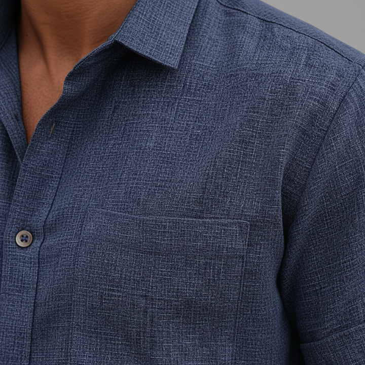 Camisa de Hombre con Manga Corta y Botones en el Frente