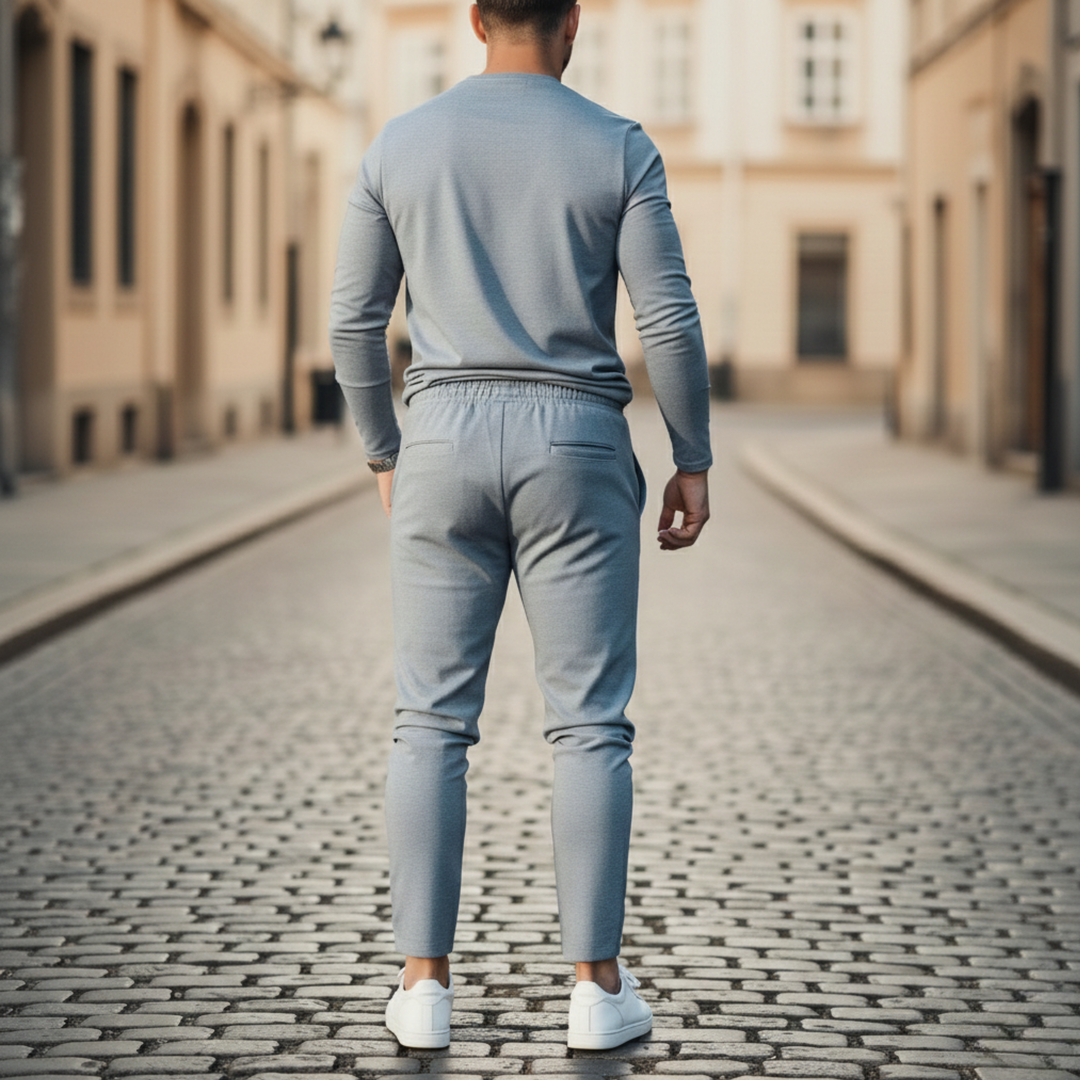Mens tracksuit set slim fit long sleeve jogger pants
