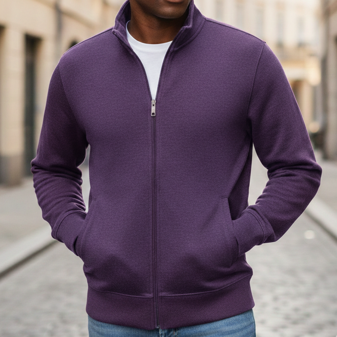 Zip Sweater Knit Lightweight Men All Season