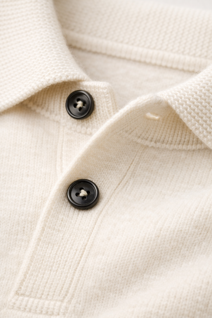 Men’s Long Sleeve Knit Polo Sweater