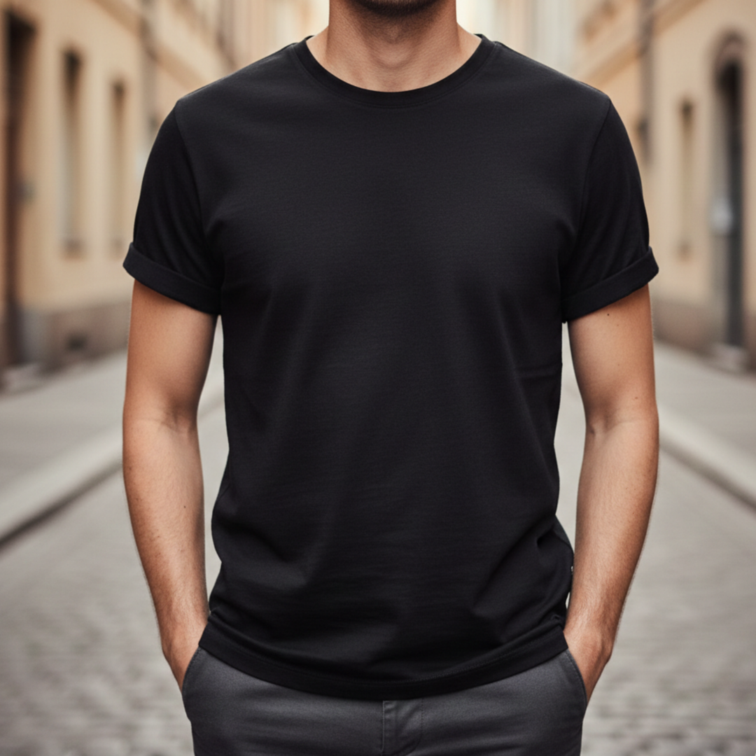 T-shirt homme col rond manches courtes