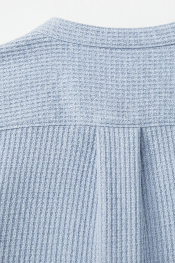 Chemise à manches longues pour homme avec col tunisien