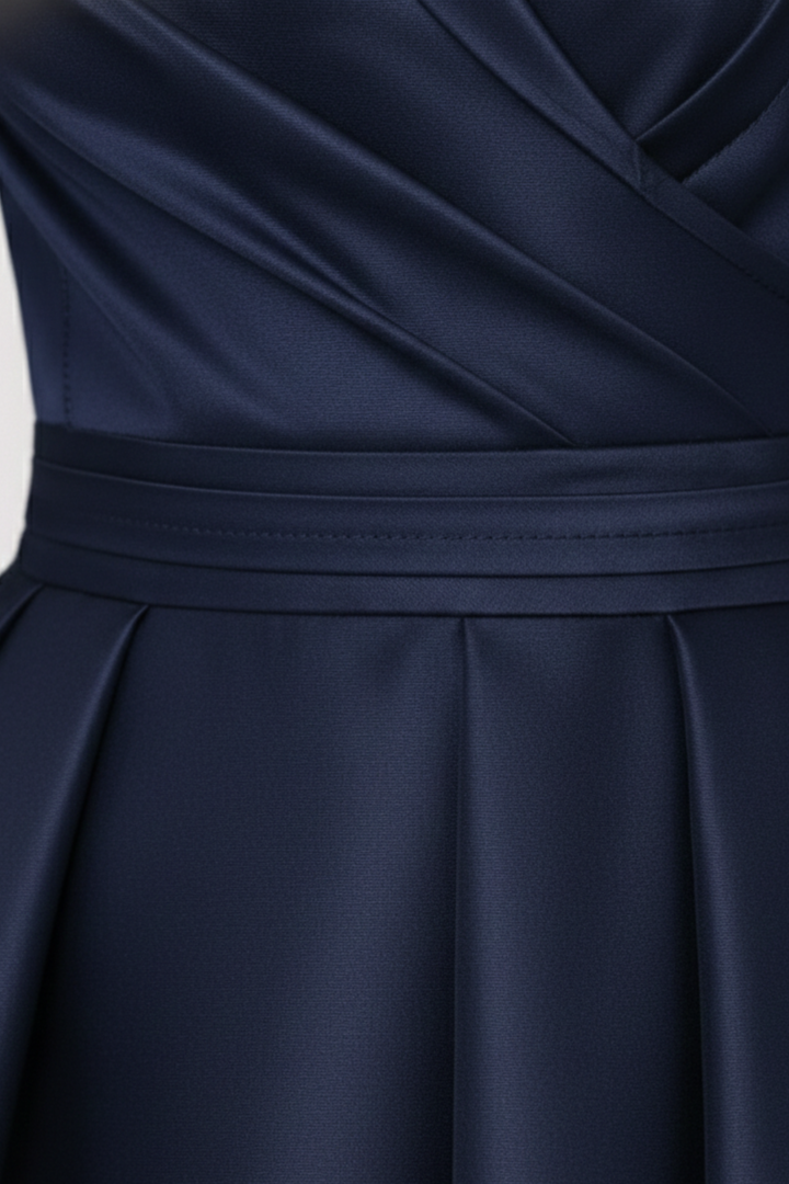 Robe midi portefeuille en satin pour femme