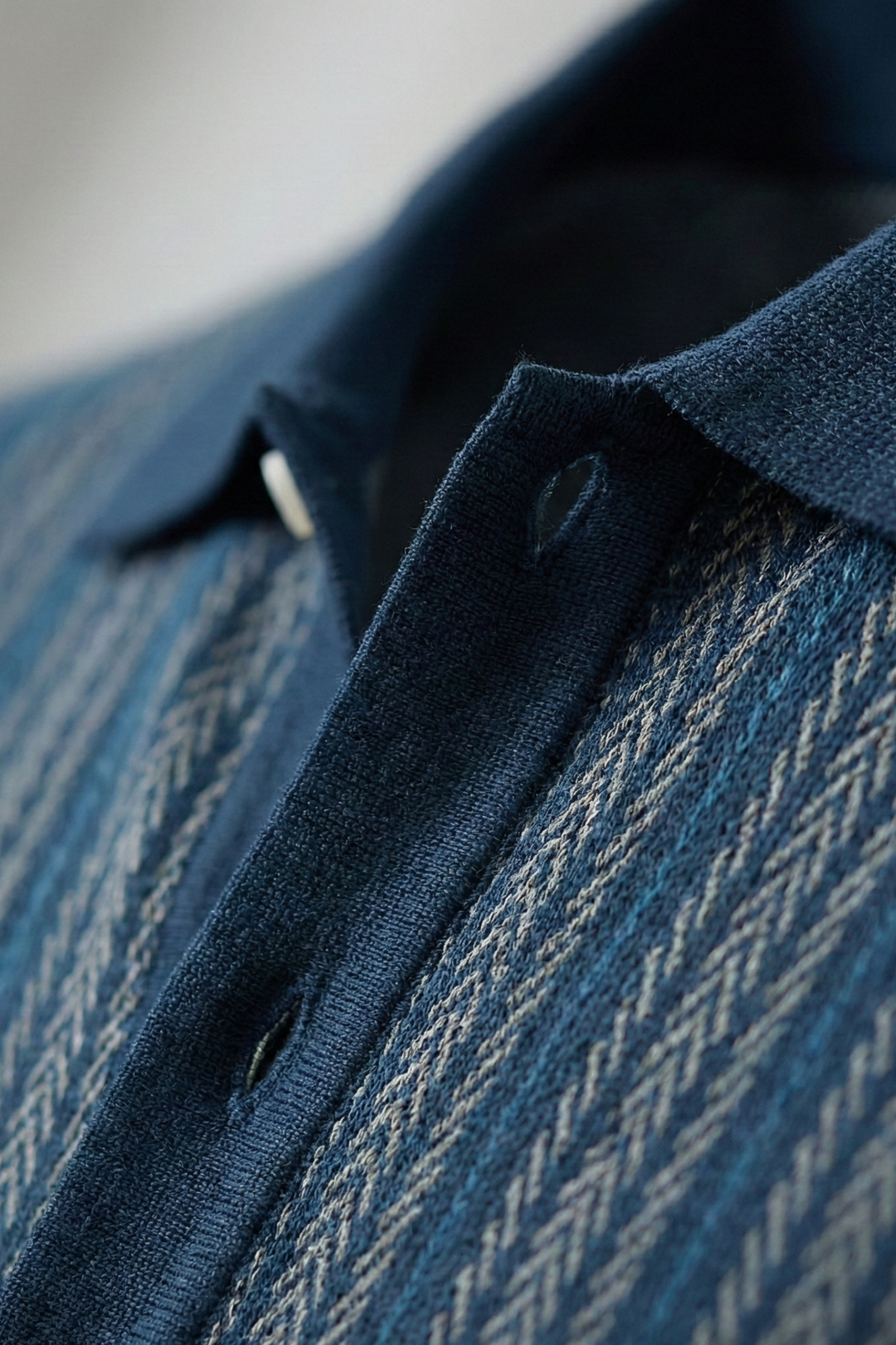 Camisa Polo de Punto con Patrón para Hombre de Manga Corta