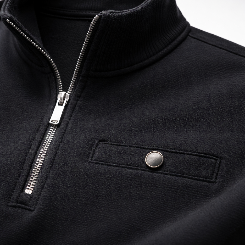 Sweat-shirt minimaliste à demi-fermeture éclair pour homme, décontracté