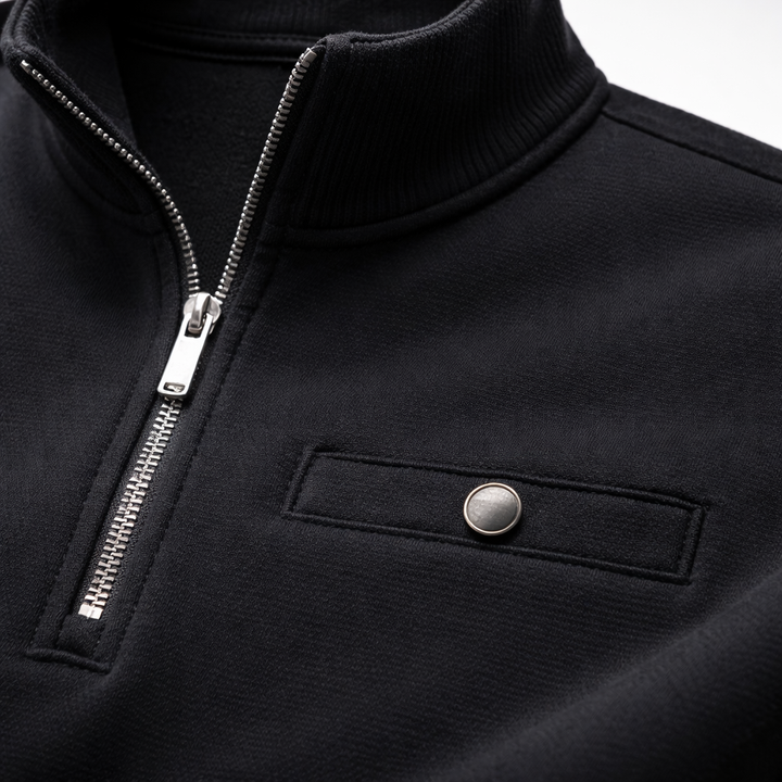 Sweat-shirt minimaliste à demi-fermeture éclair pour homme, décontracté